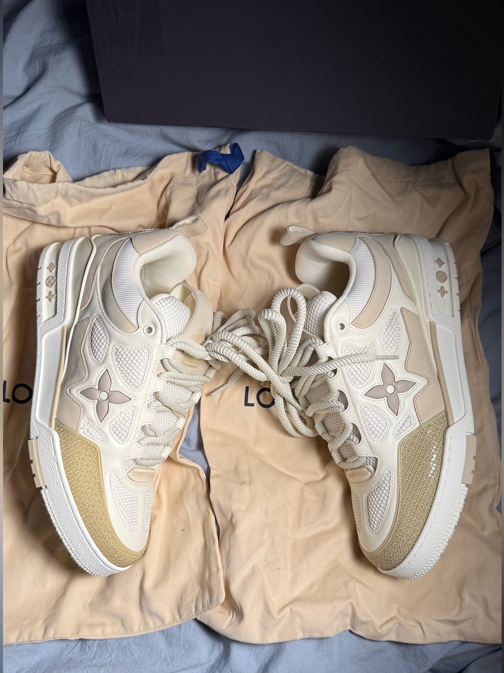 Louis Vuitton LV Skate Sneaker, White/Tan (SKU: 1AARQJ)